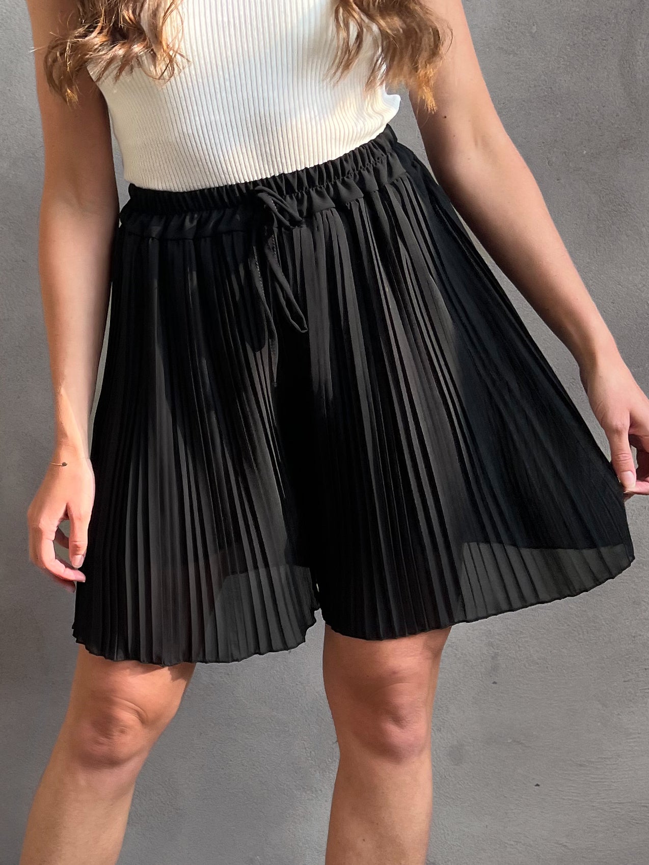 Plissee-Shorts schwarz