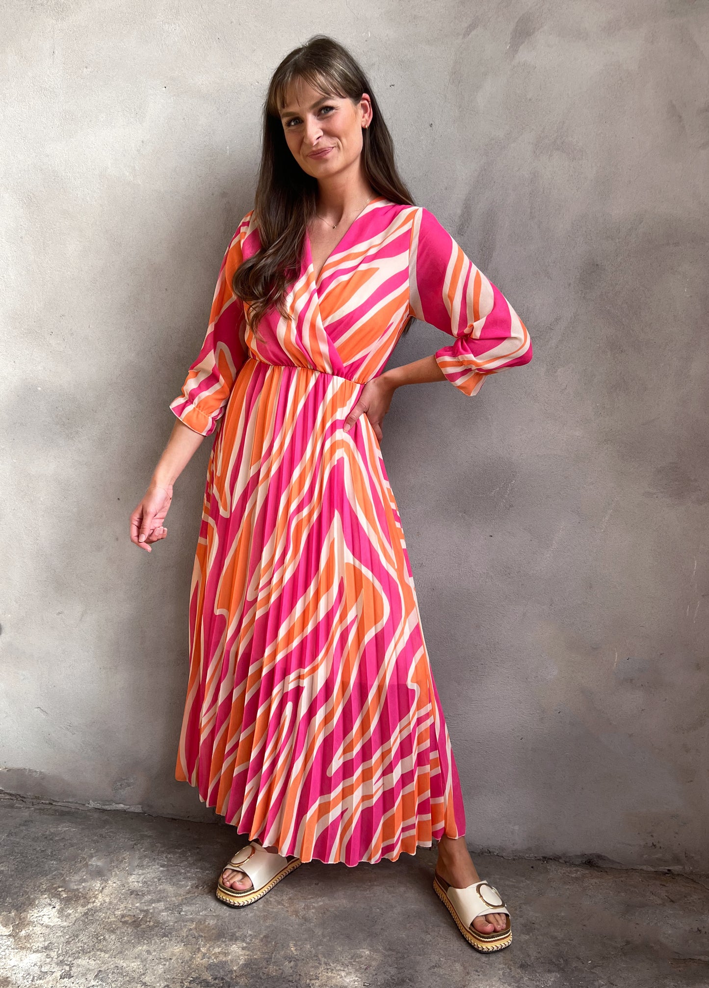 Plissee-Maxikleid