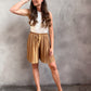Plissee-Shorts beige