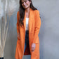 Long-Blazer Wildlederoptik - orange