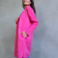 Long-Blazer Wildlederoptik - pink