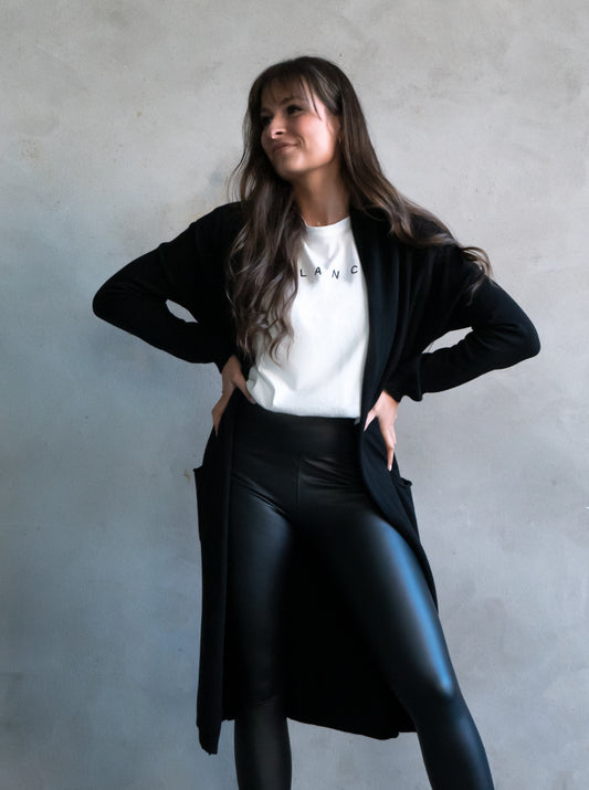 Long-Cardigan - schwarz