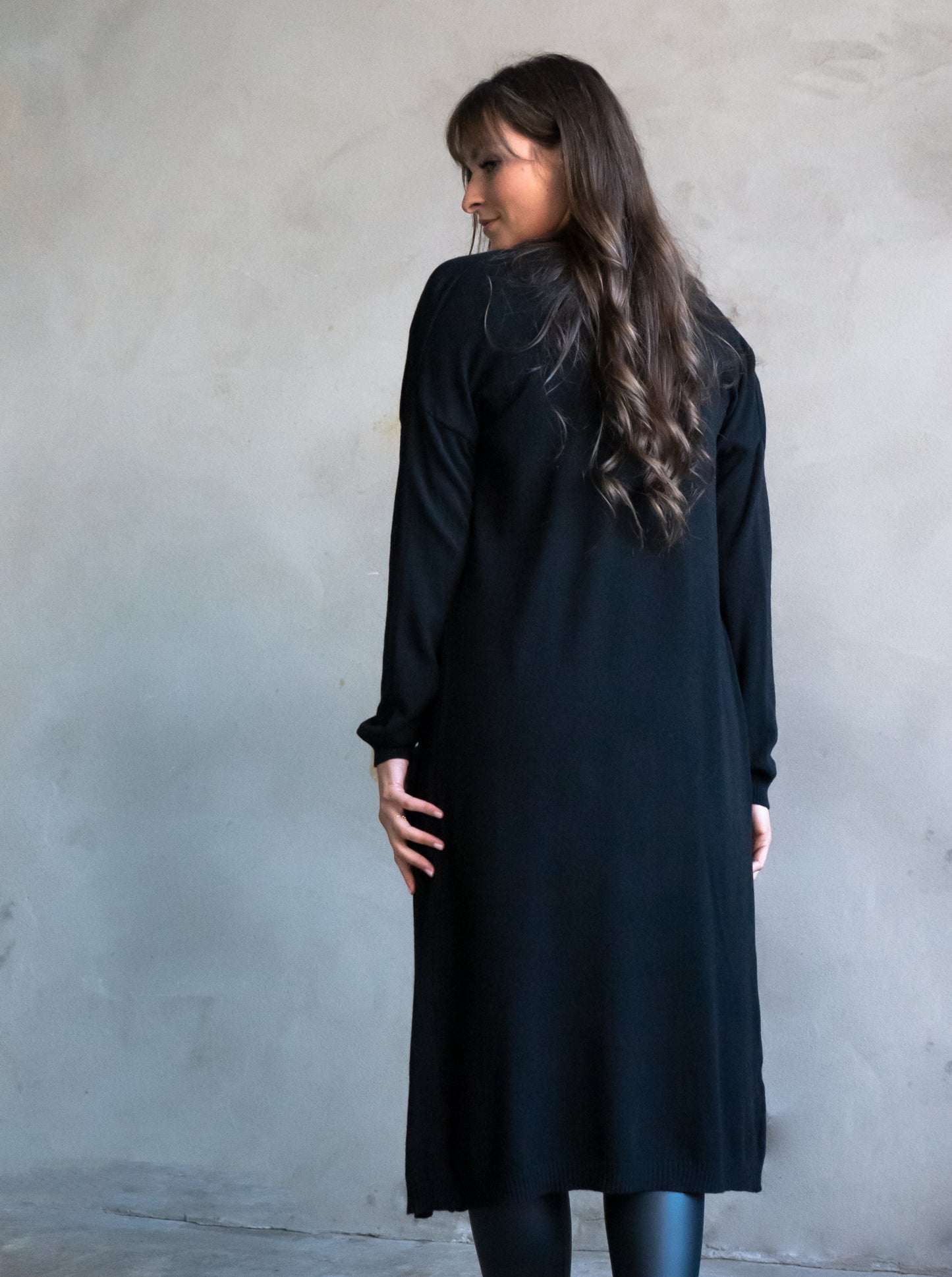 Long-Cardigan - schwarz