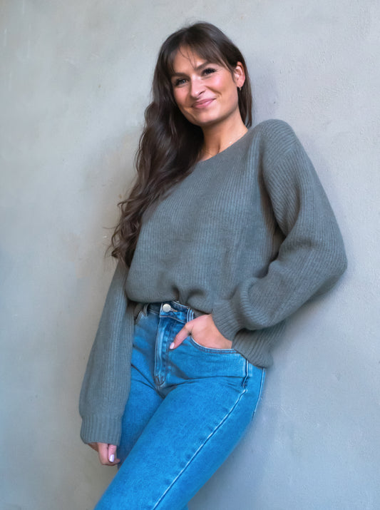 Pullover - oliv