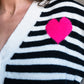 Stripes Herz-Cardigan
